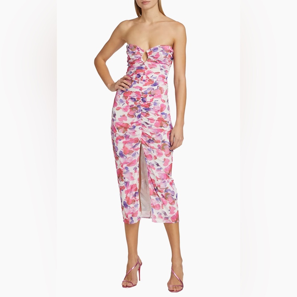 NICHOLAS Pink Floral Midi Dress